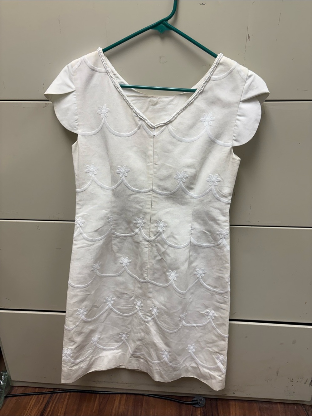 Lilly Pulitzer White Embroidered Scallop Mini Dress